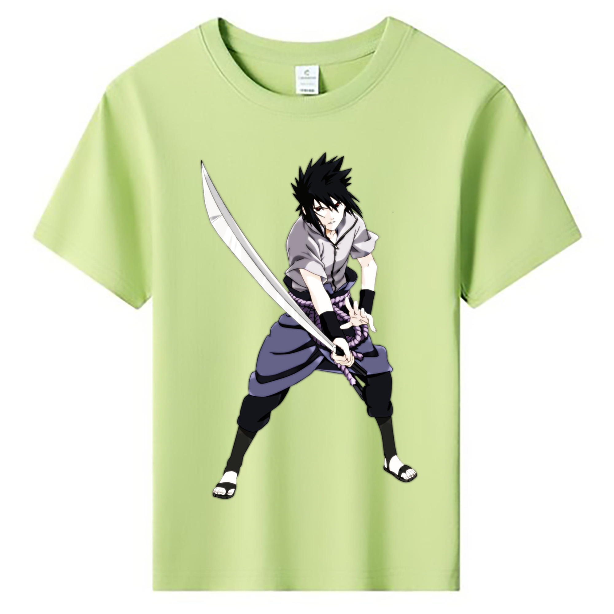 （画像用） NARUTO -ナルト- うちは サスケ Uchiha Sasuke 綿100％キッズTシャツ（フロントプリント）